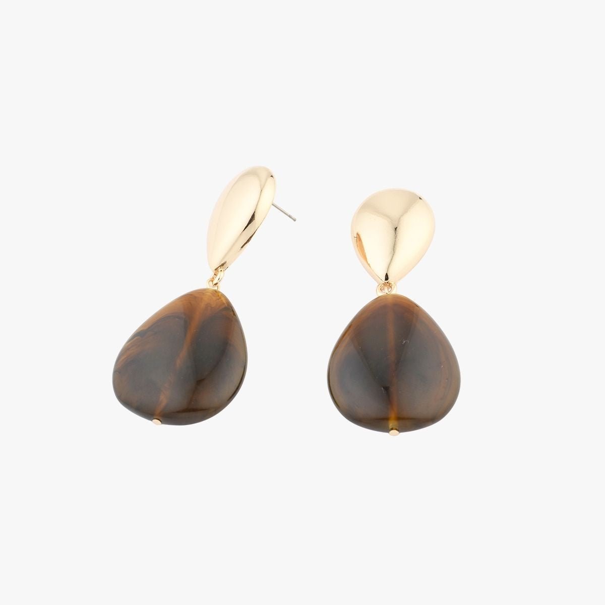 Boucles d'oreilles pendentif goutte en résine marron marron, BALABOOSTE