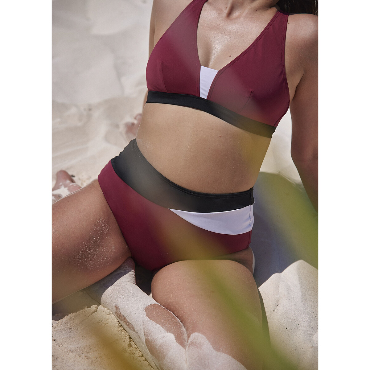 Beyond The Beach Full Bikini Bottoms with High Waist plum, SANS COMPLEXE