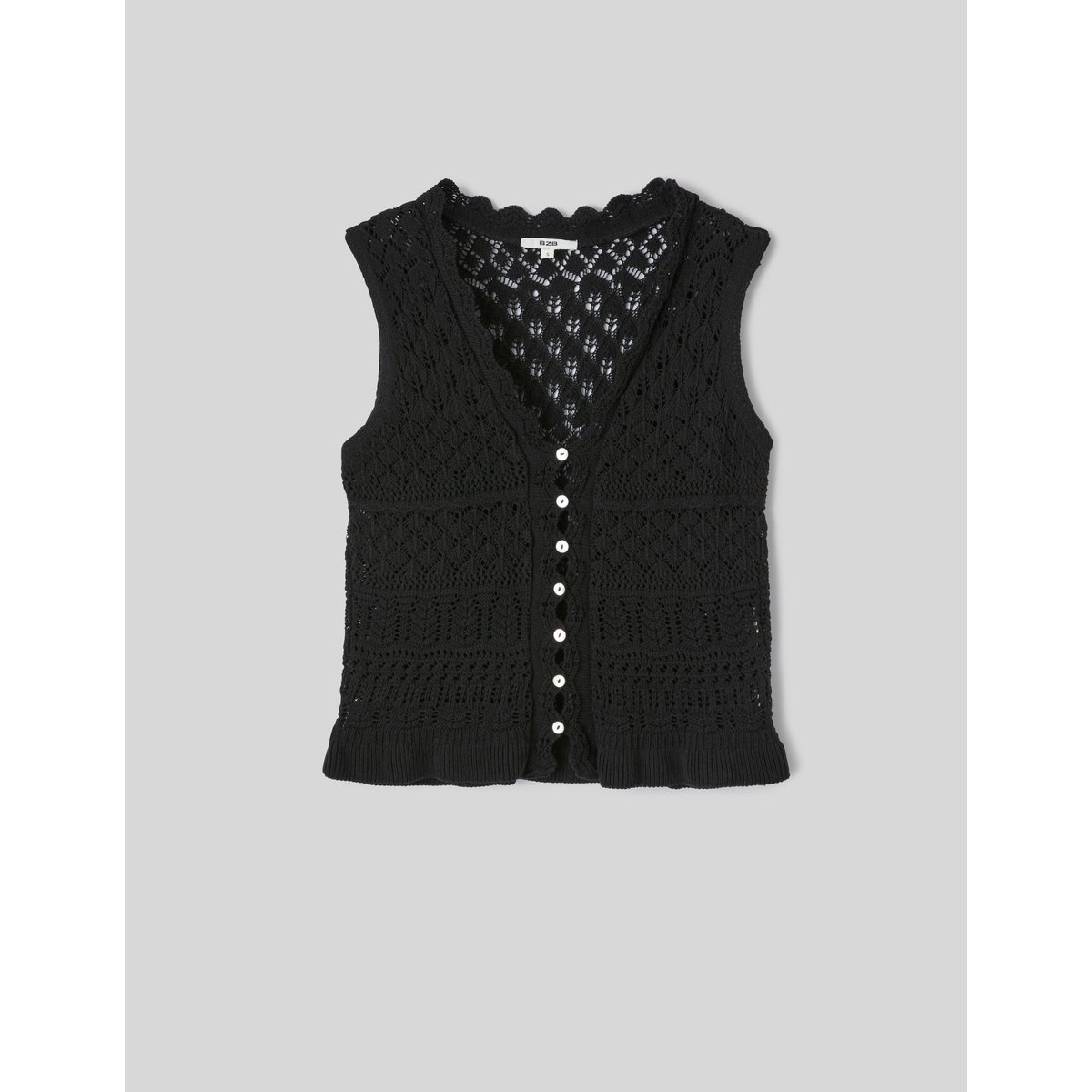 Gilet sans manches crochet noir, BZB