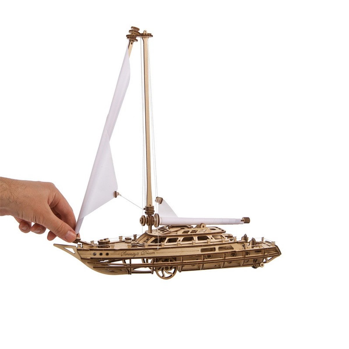 Puzzle 3D Bateau à voile Sérénité beige, UGEARS