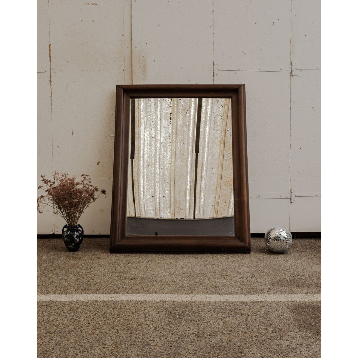 Grand miroir en bois Georges N°1231 - Bon état bois foncé, DEBONGOUT