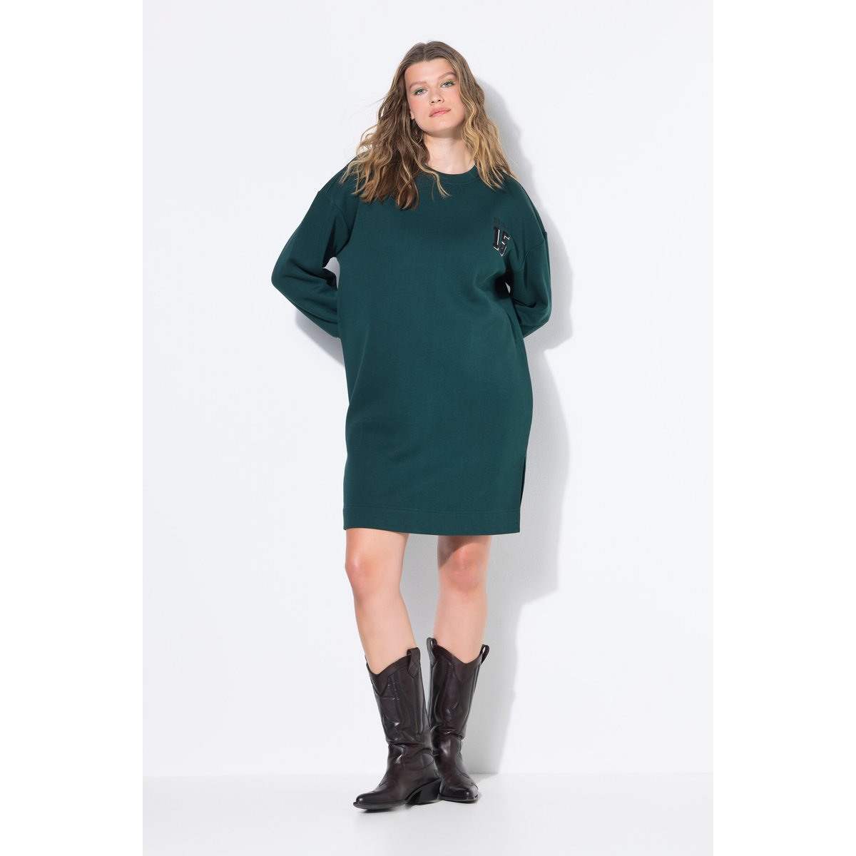 Robe midi en molleton oversize vert minuit, STUDIO UNTOLD