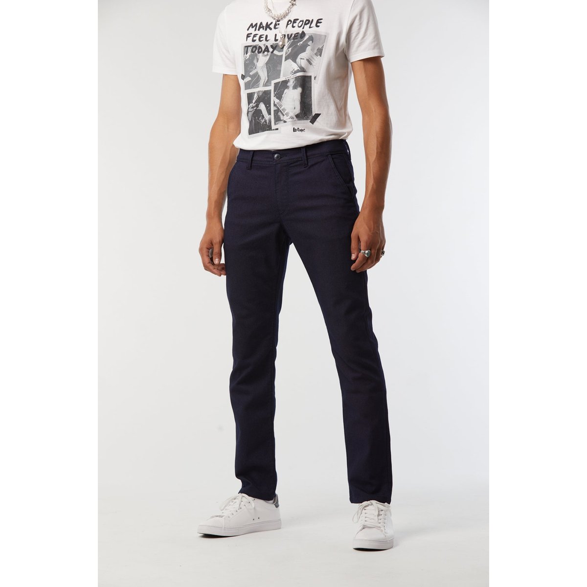 Pantalon coton chino GALANT bleu marine, LEE COOPER