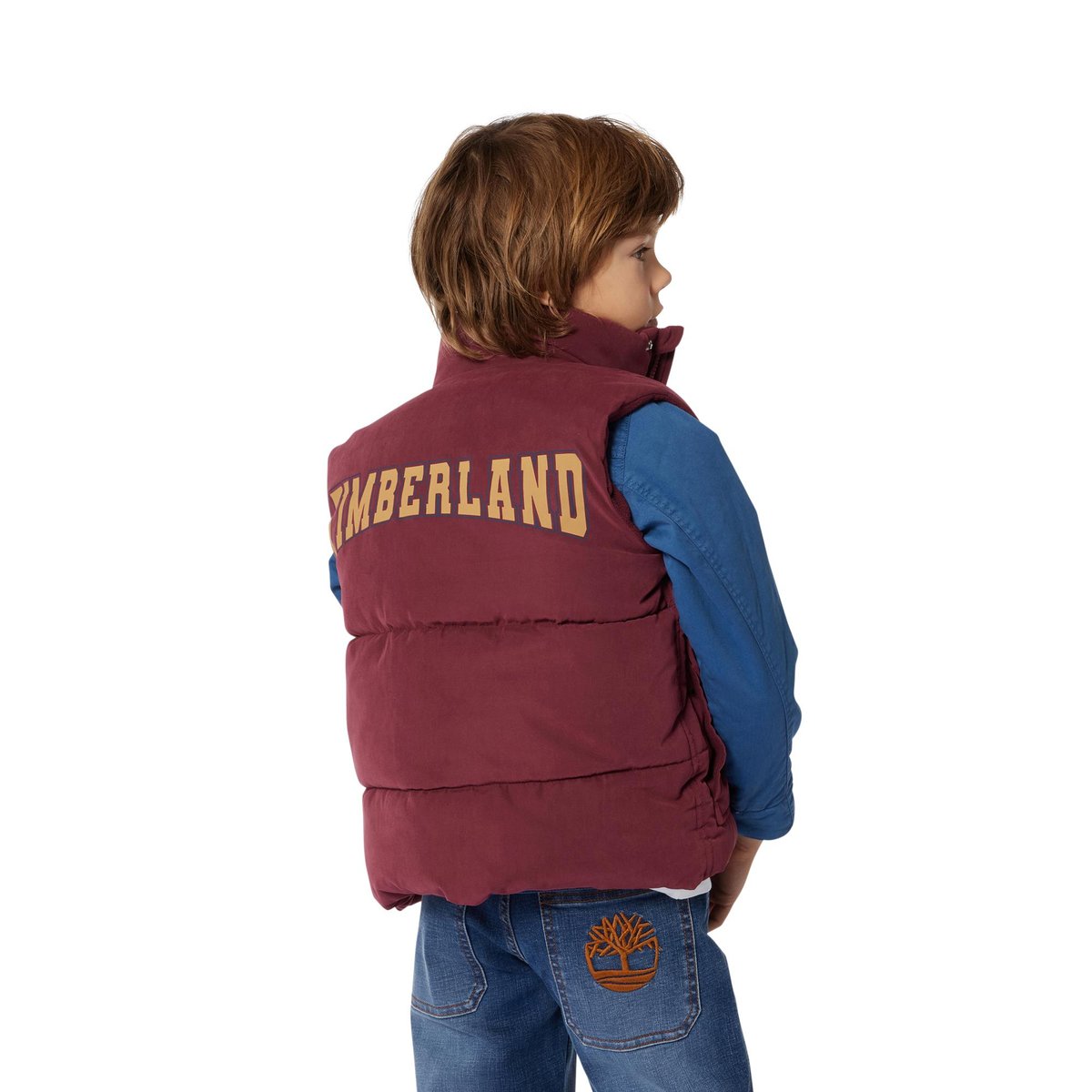 Doudoune zippée à logos marsala, TIMBERLAND