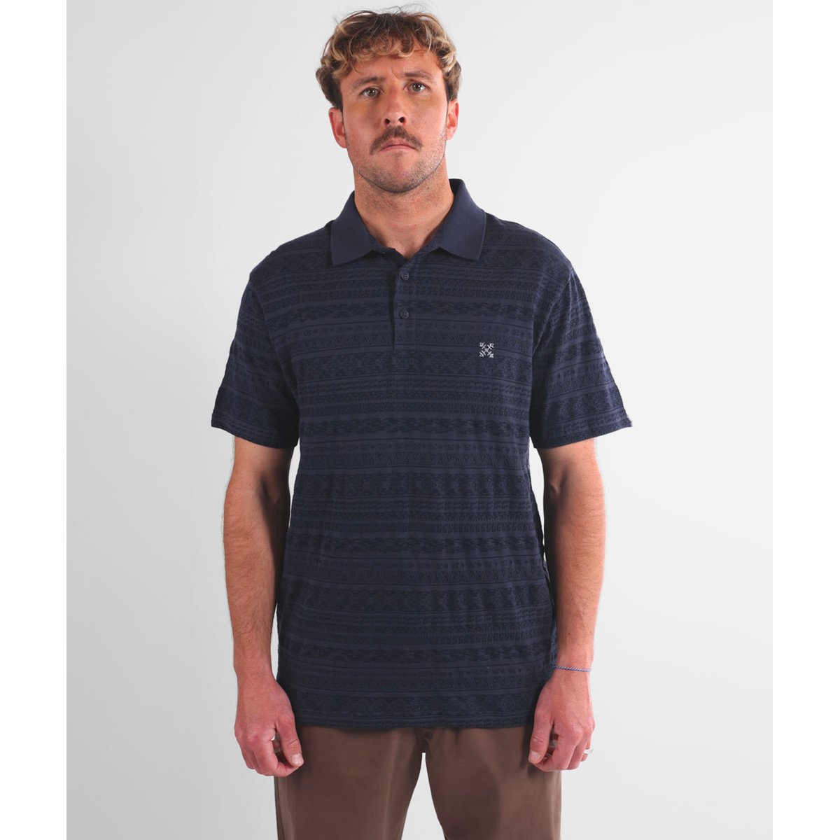 Polo imprimé manches courtes LINEUP deep marine, OXBOW