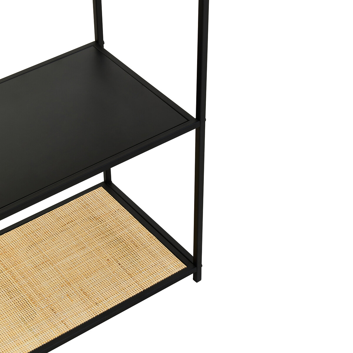 Ranji Rattan and Metal 5-Tier Shelving Unit black, SO'HOME