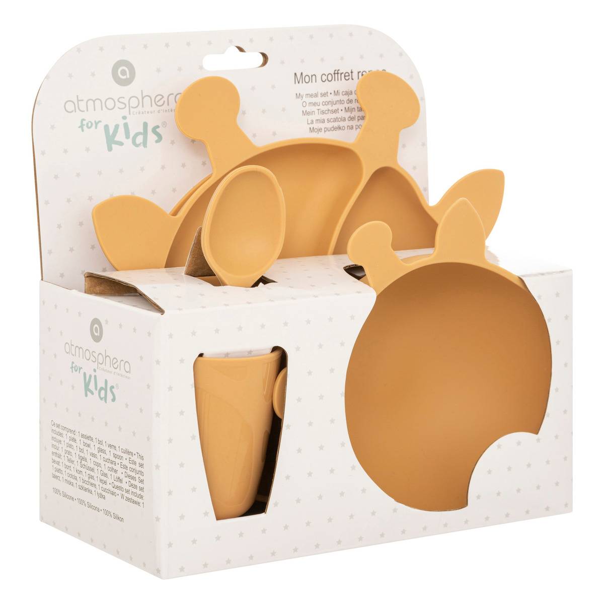 Set repas enfant GIRAFE moutarde, ATMOSPHERA FOR KIDS