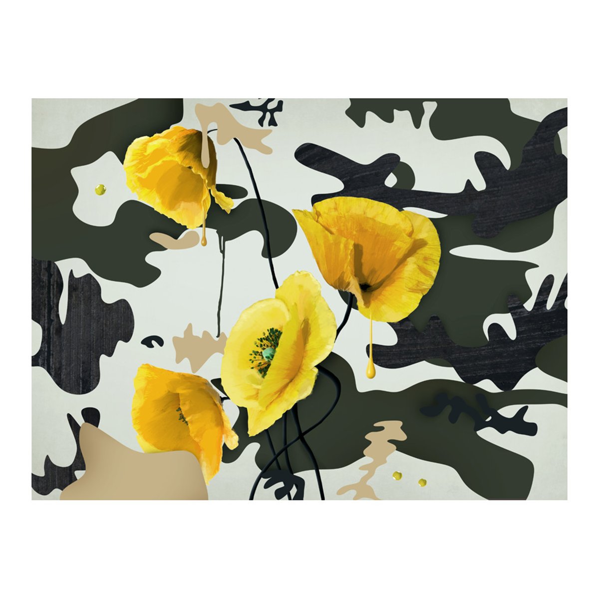 Papier peint intissé panoramique Fresh paint beige, EDEN