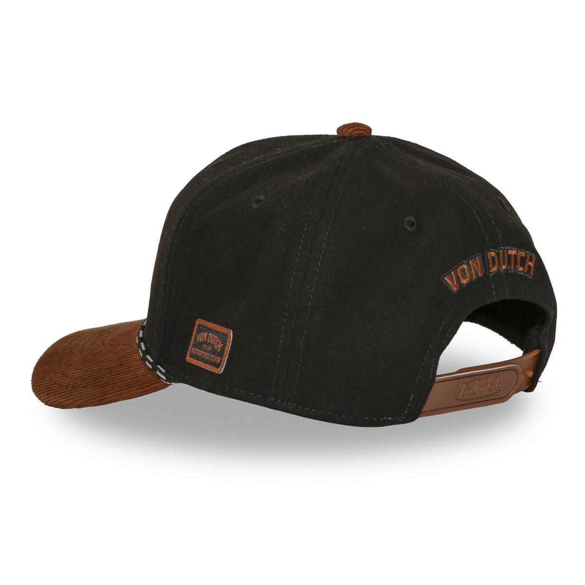 Casquette baseball S-CURVED noir/marron/blanc, VON DUTCH