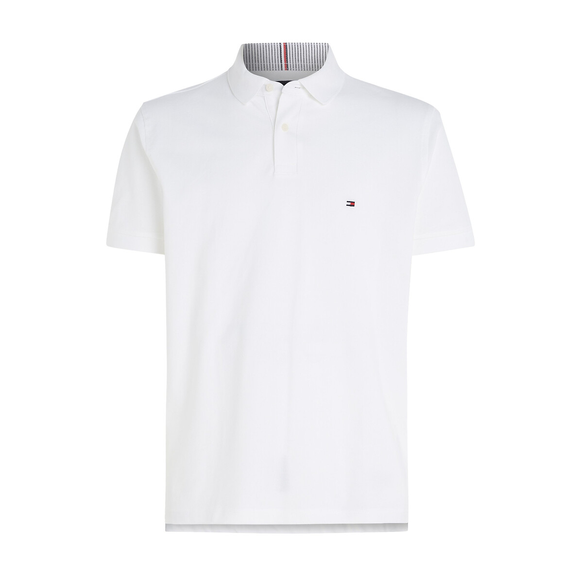 Stretch Polo Shirt in Regular Fit with 2-Button Collar white, TOMMY HILFIGER
