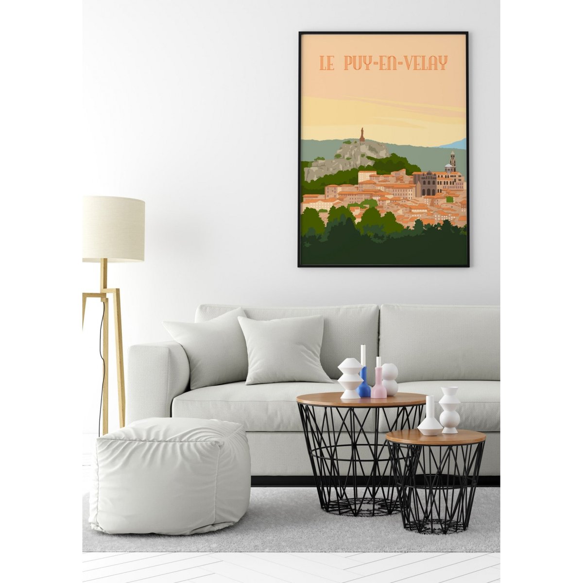 Affiche ville Le Puy-en-Velay blanc, L'AFFICHERIE