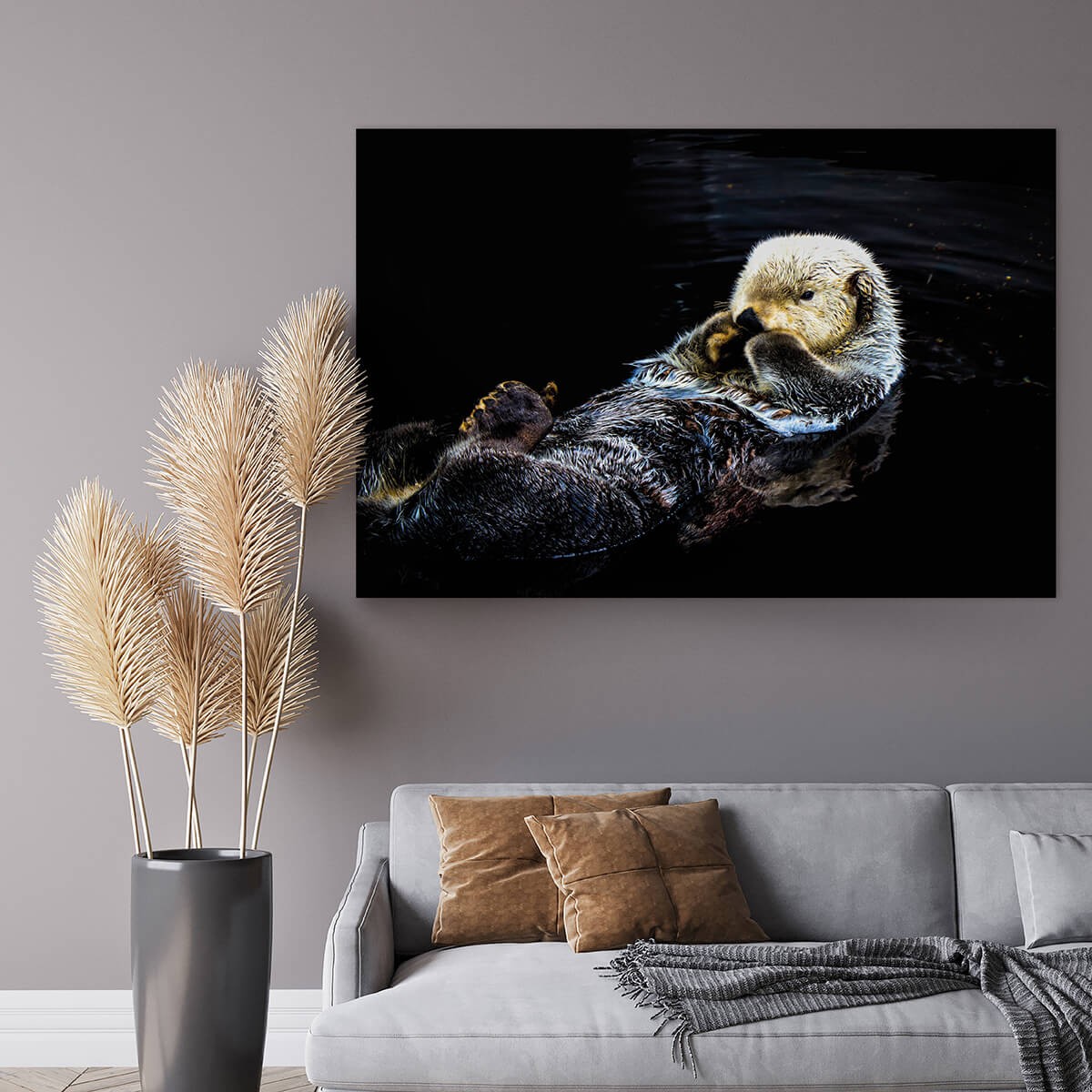 Tableau Mural Loutre ANIMAUX tableau en verre synthétique, CEANOTHE
