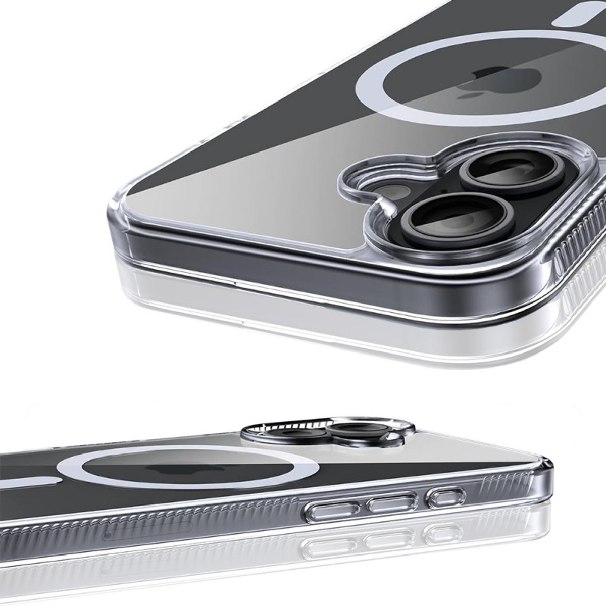 Coque Anti-choc compatible Magsafe pour iPhone 17 Transparente + 2 protections écran et 2 protections objectif caméra transparent, EVETANE