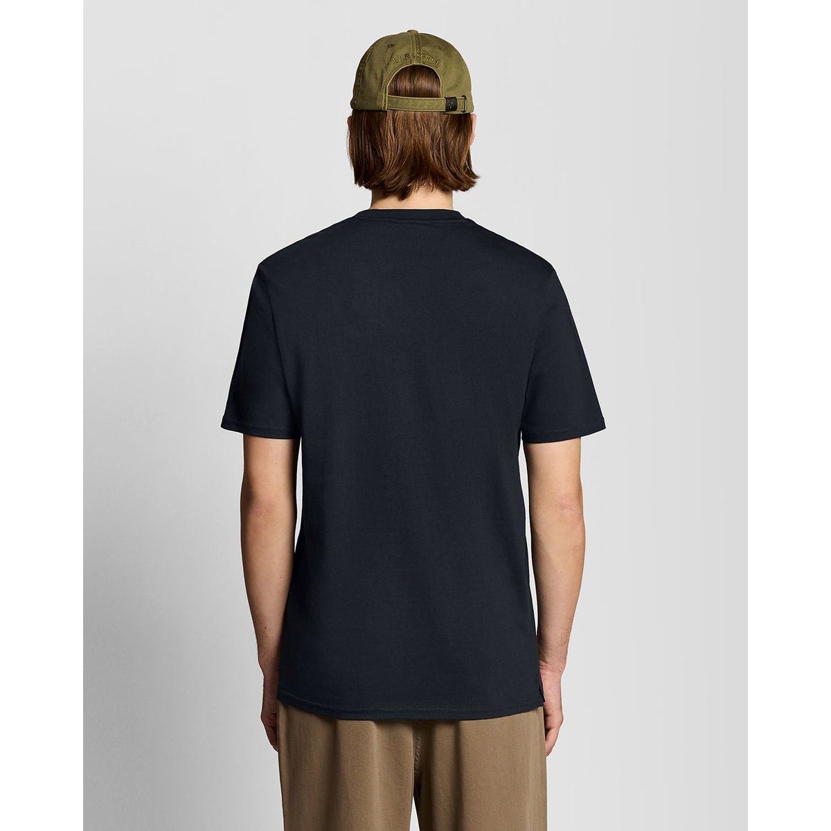 T-shirt brodé graphique col rond bleu foncé marine, LYLE & SCOTT