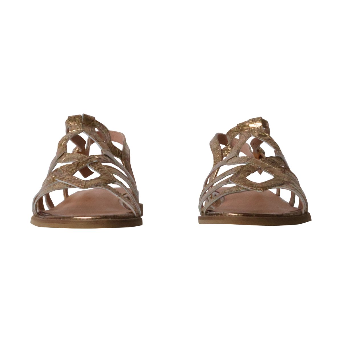 Sandales Cuir Sabine or, EMILIE KARSTON