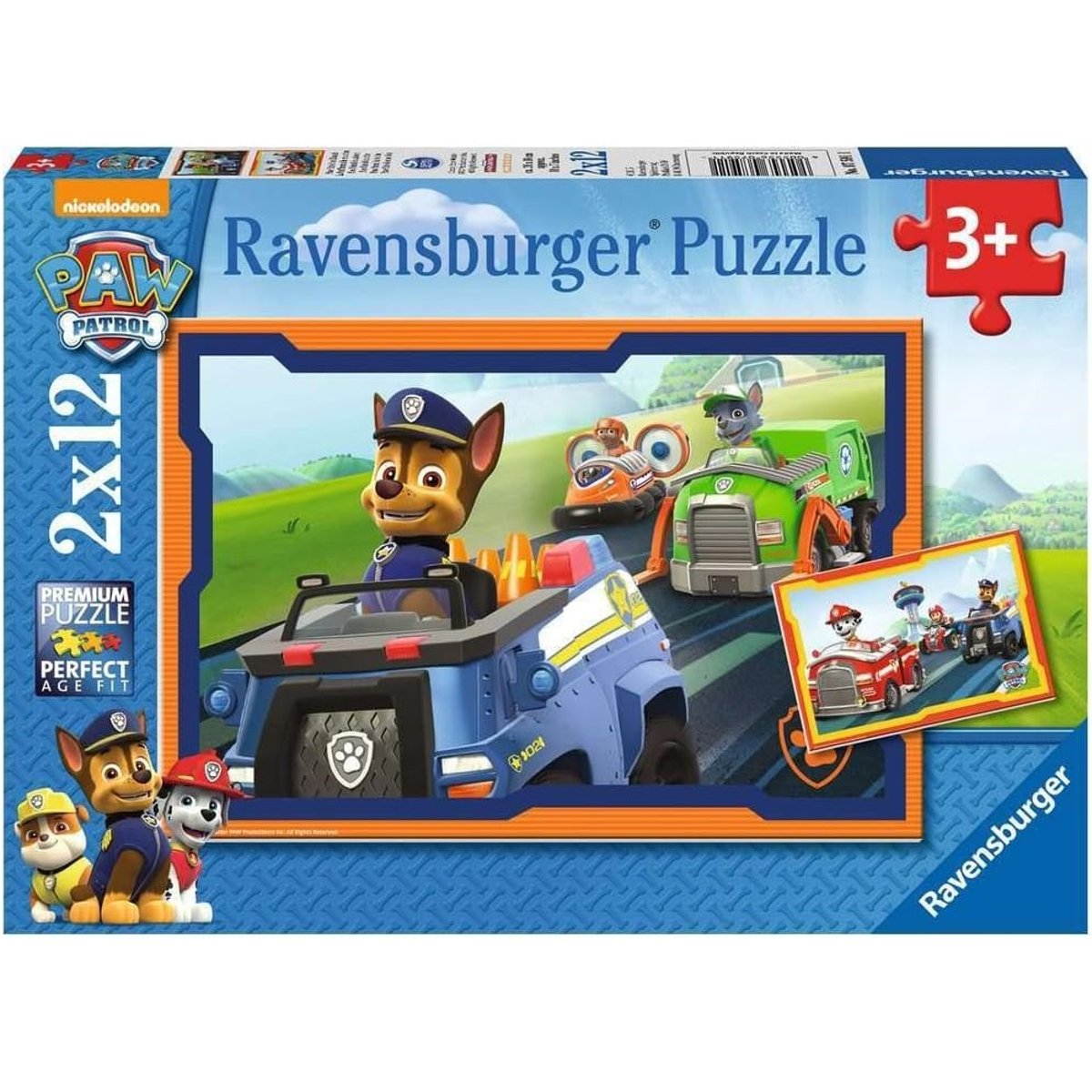 Puzzle Chase et la Pat‘Patrouille 2x12 pcs bleu, RAVENSBURGER