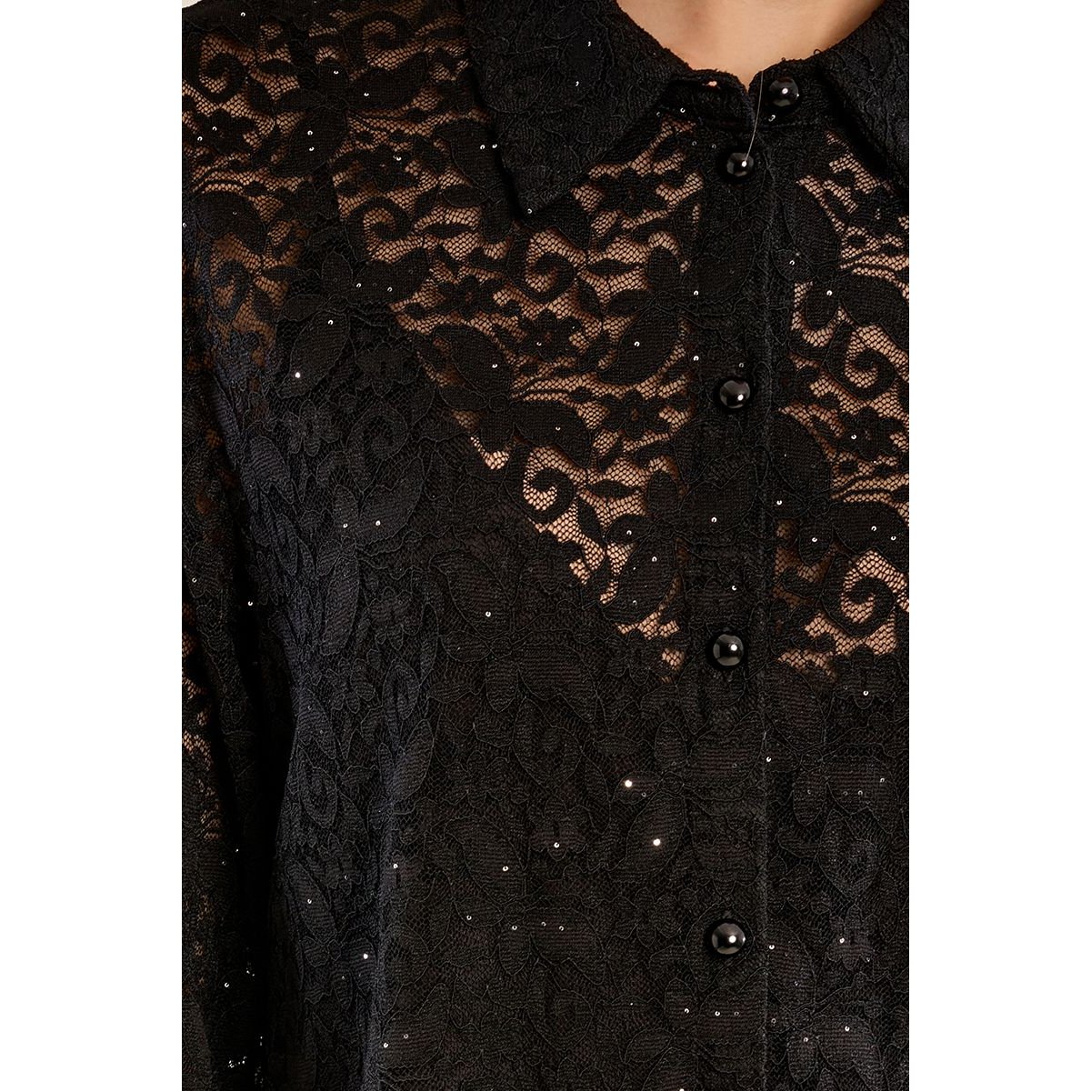 Chemise en dentelle transparente noir, MOLLY BRACKEN