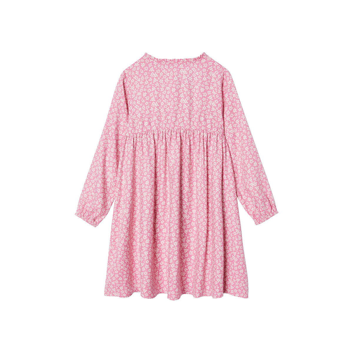 Robe motif all over ouverture boutonnée devant vieux rose, VERTBAUDET