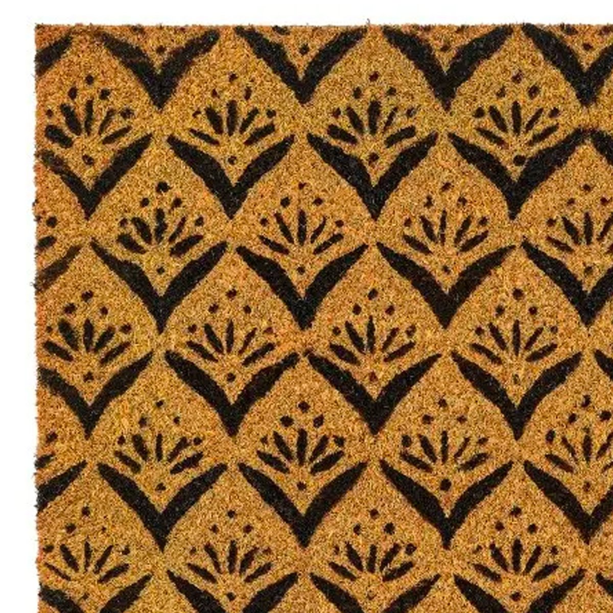 Paillasson coco fleurs noires 60x40cm noir, WADIGA