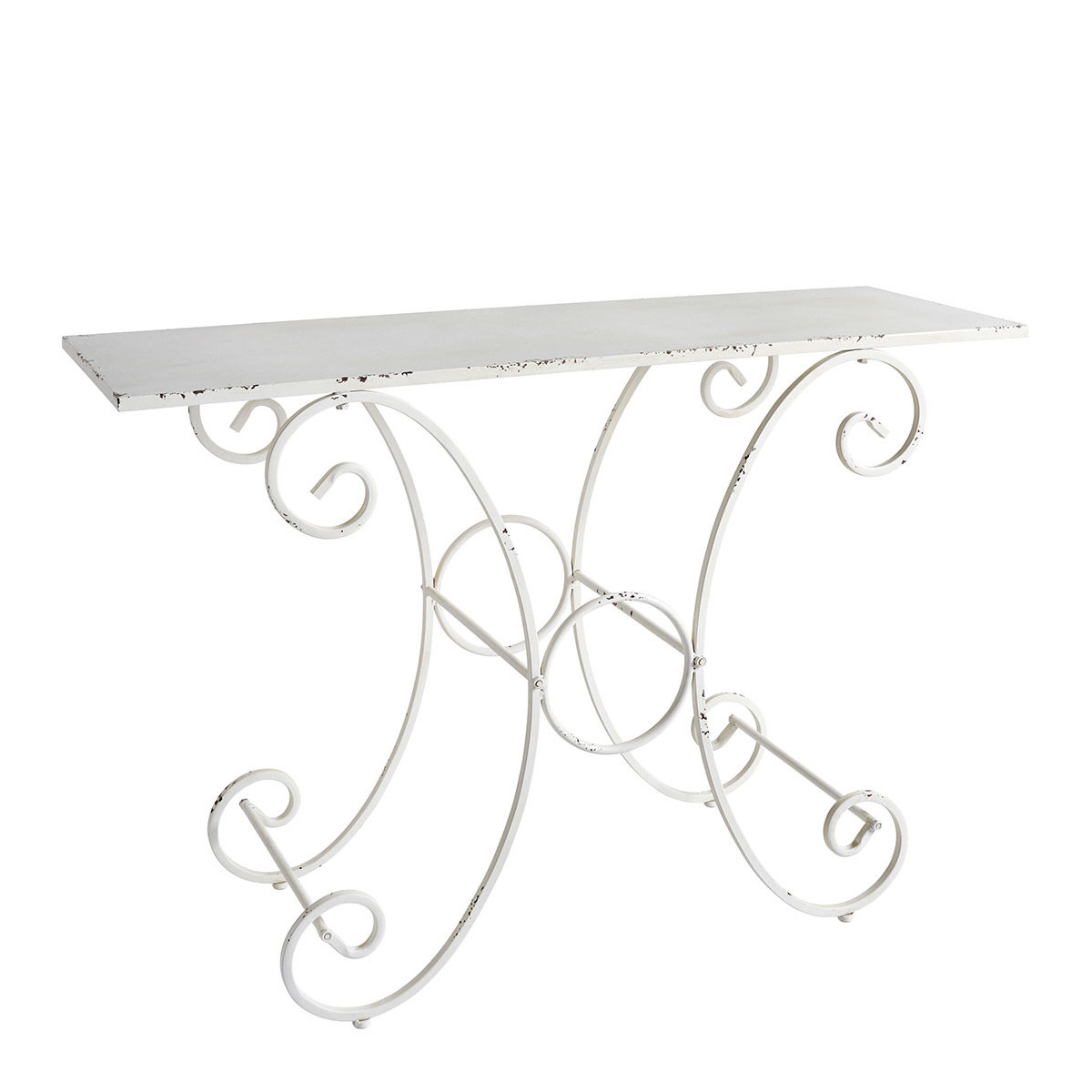 Table de jardin Champêtre rectangulaire en métal 120 x 40 x 81 cm couleur unique, MATHILDE M