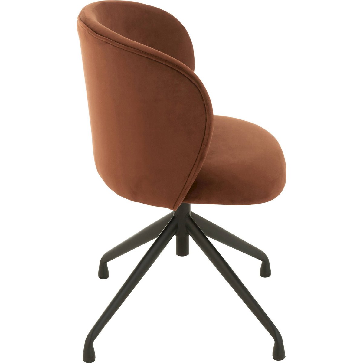 Chaise de bureau pivotante en velours marron foncé velours, RECOLLECTION