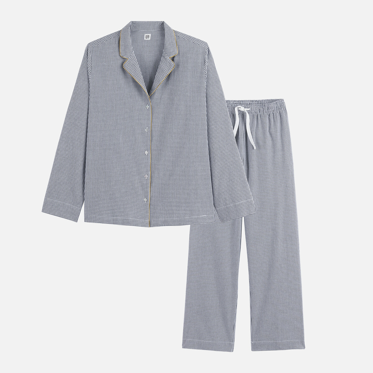 Pyjama 2 pièces en popeline vichy vichy bleu, LA REDOUTE COLLECTIONS