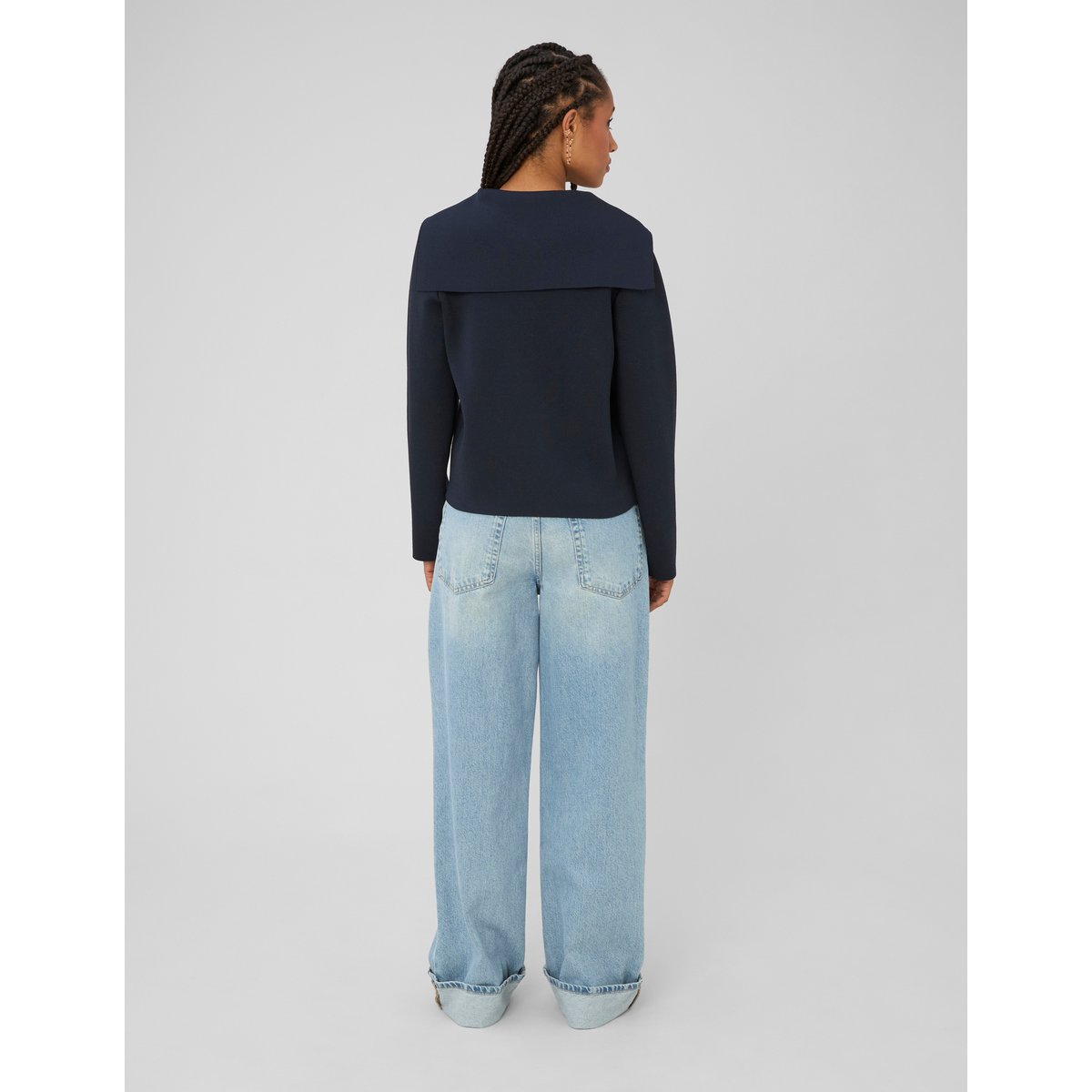 Cardigan à boutons bleu foncé, BZB
