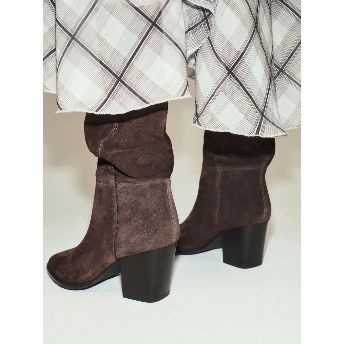 Bottes souples à point de feston marron chocolat, NEXT
