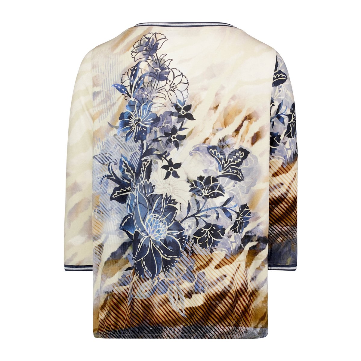Haut casual à cordon coulissant sous tunnel beige/bleu, BETTY BARCLAY