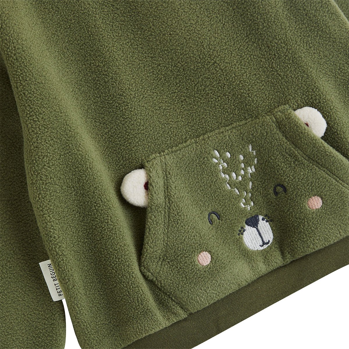 Pyjama enfant 2 pièces en polaire Pistache kaki, PETIT BEGUIN