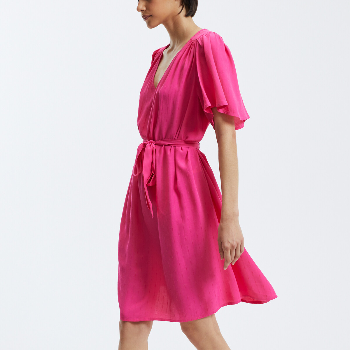 Tie-Waist Mini Dress pink, VILA