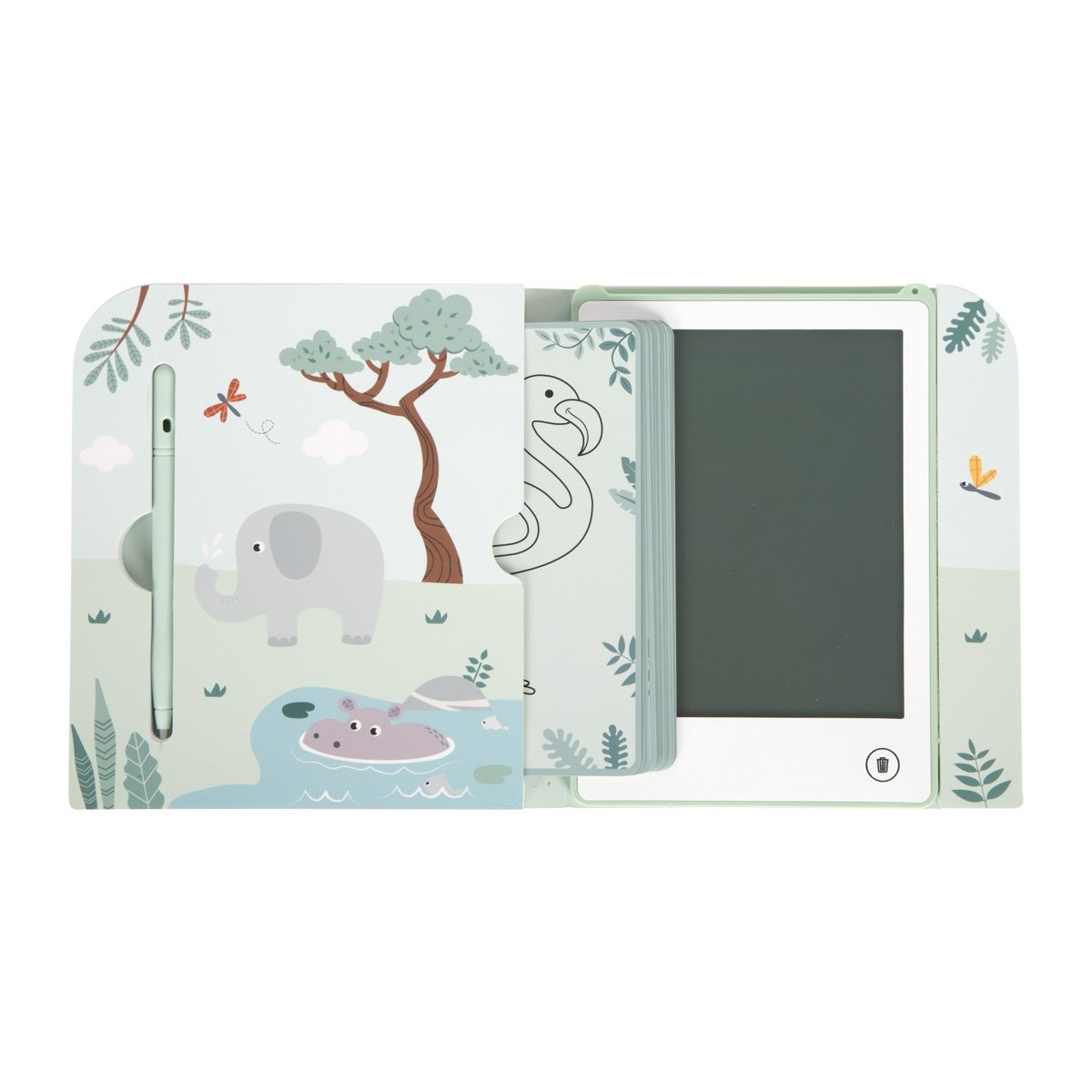 Livre de coloriage LCD motifs Safari vert, SMALL FOOT COMPANY