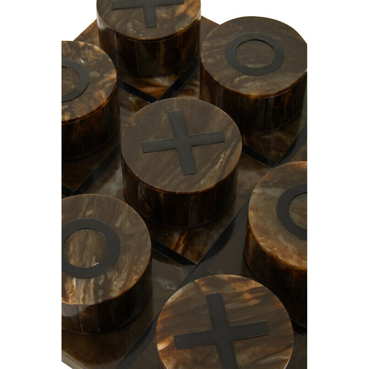 Decorative Noughts And Crosses Game in Brown/Black Finish brown              , ÉDITÉ