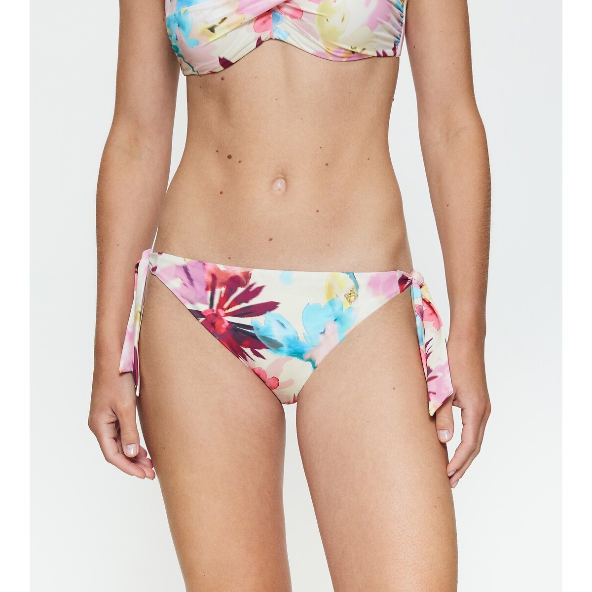 Summer Fleur High Cut Bikini Bottoms white floral print, TRIUMPH