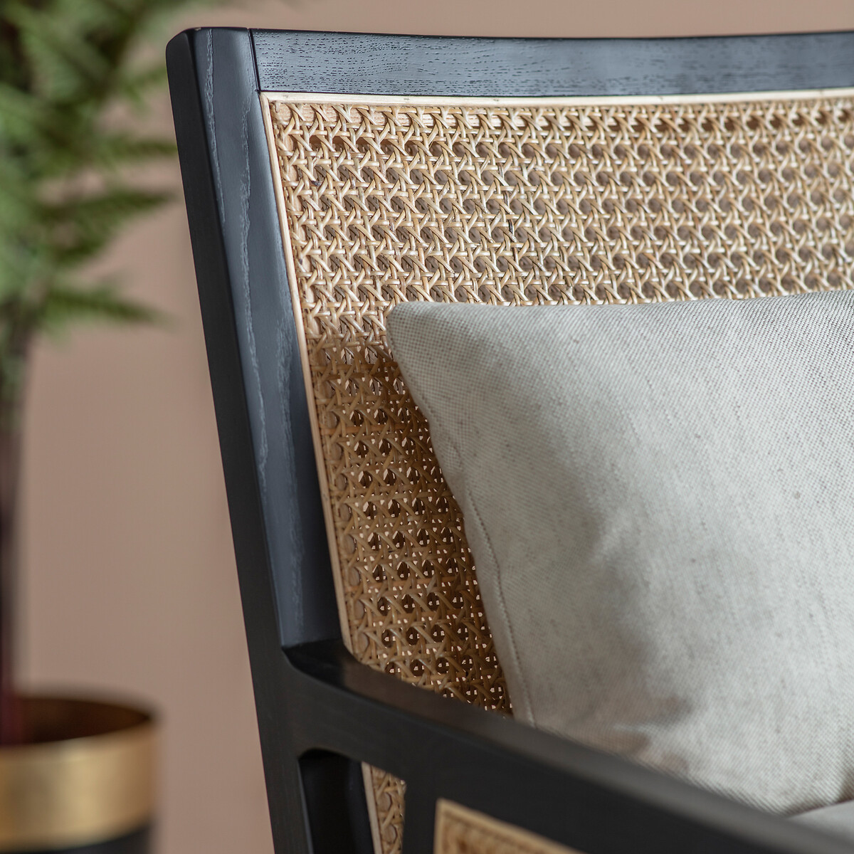 Satara Rattan Armchair with Linen Look Cushions cream, ÉDITÉ