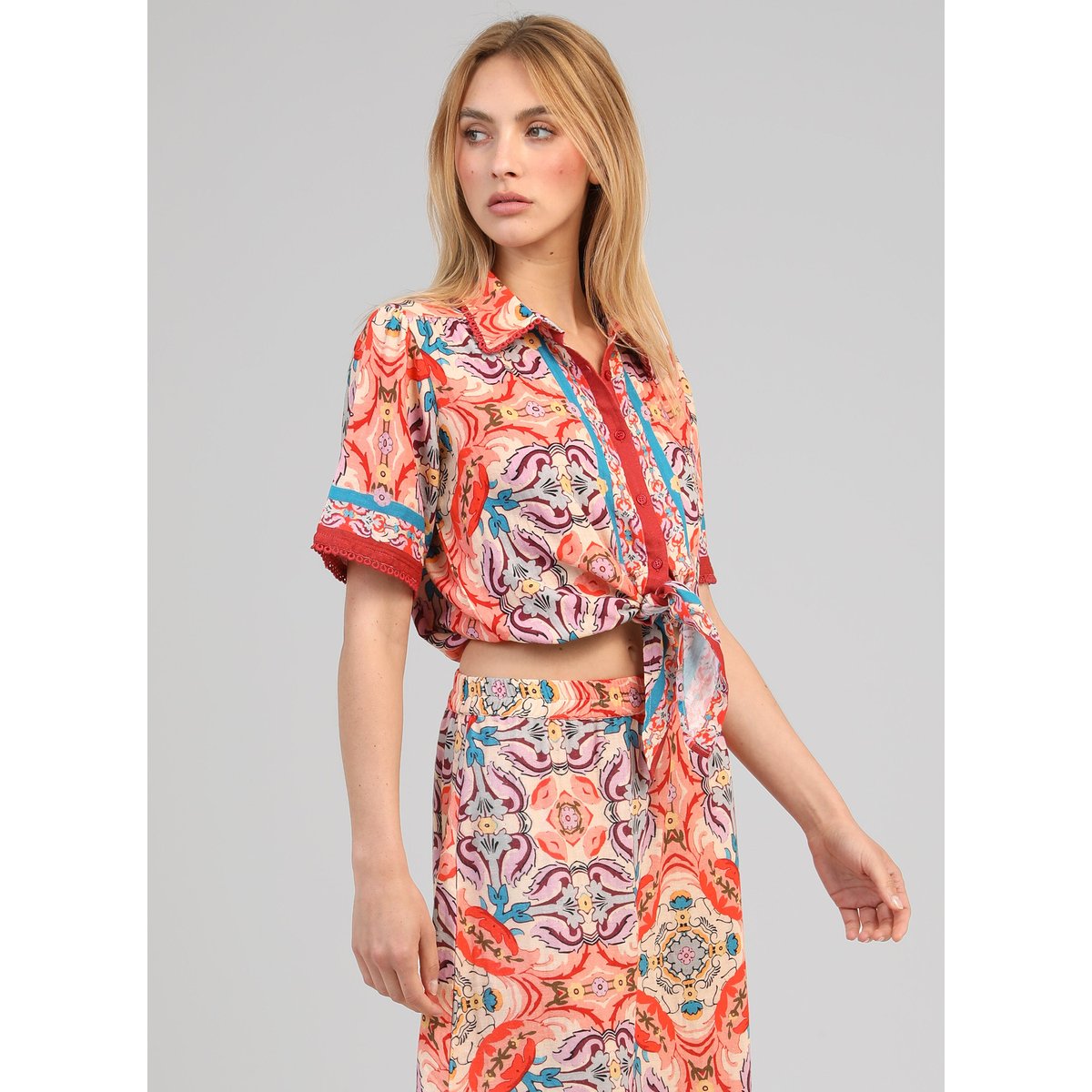 Chemise SATURNA folka corail, AN'GE