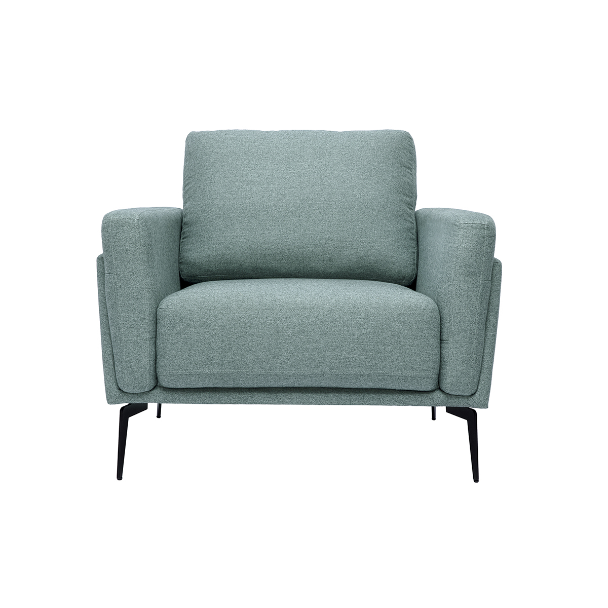 Fauteuil design pieds en métal MOSCO bleu grisé, MILIBOO