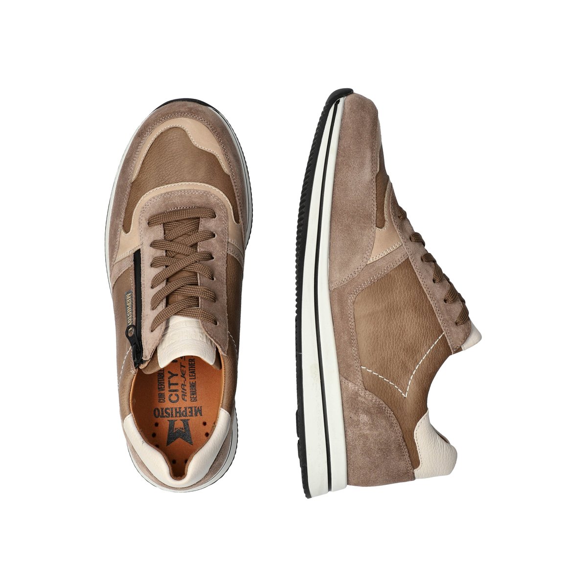 Baskets en cuir GILFORD gris 5142, MEPHISTO