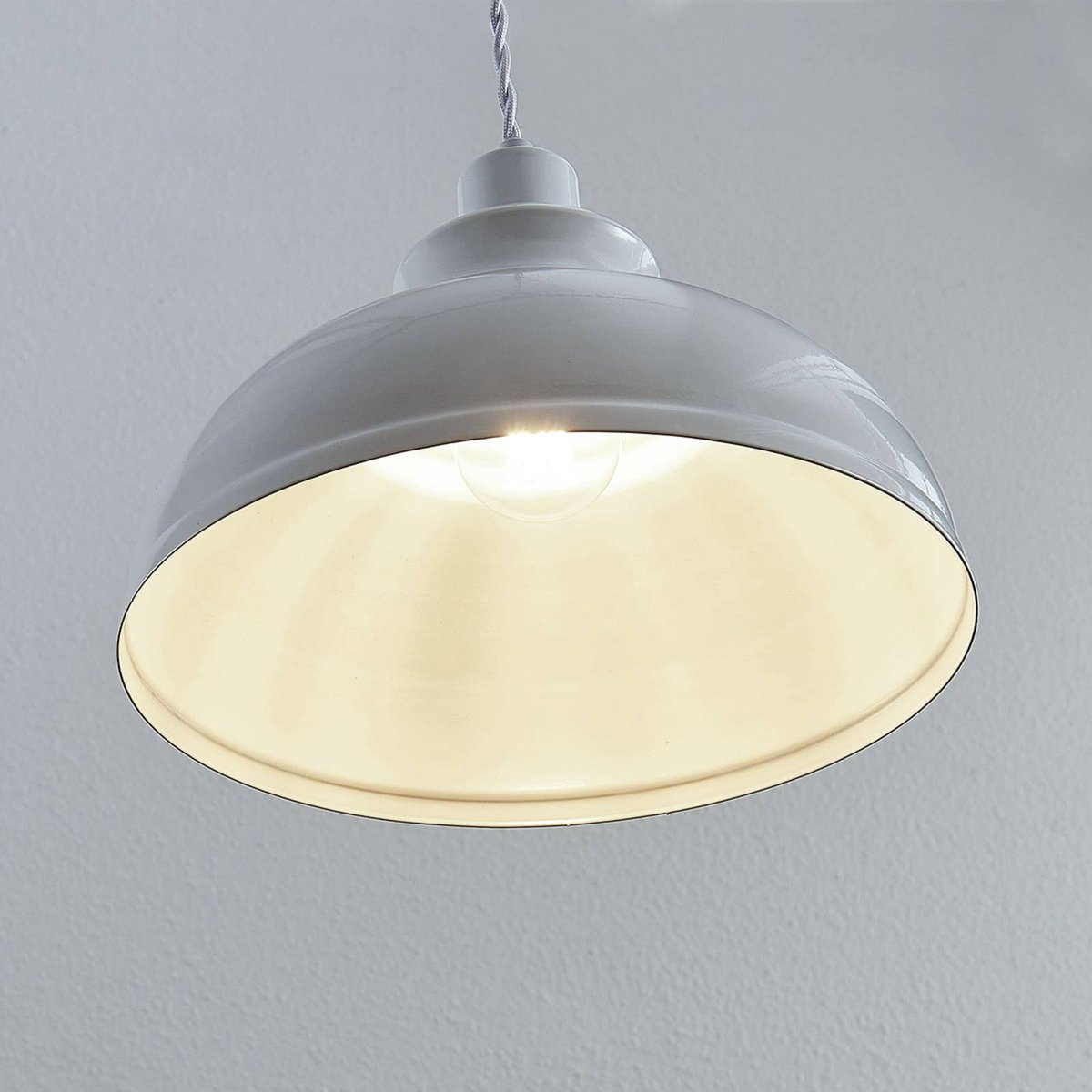 Suspension en métal vintage, Albertine blanc, LINDBY