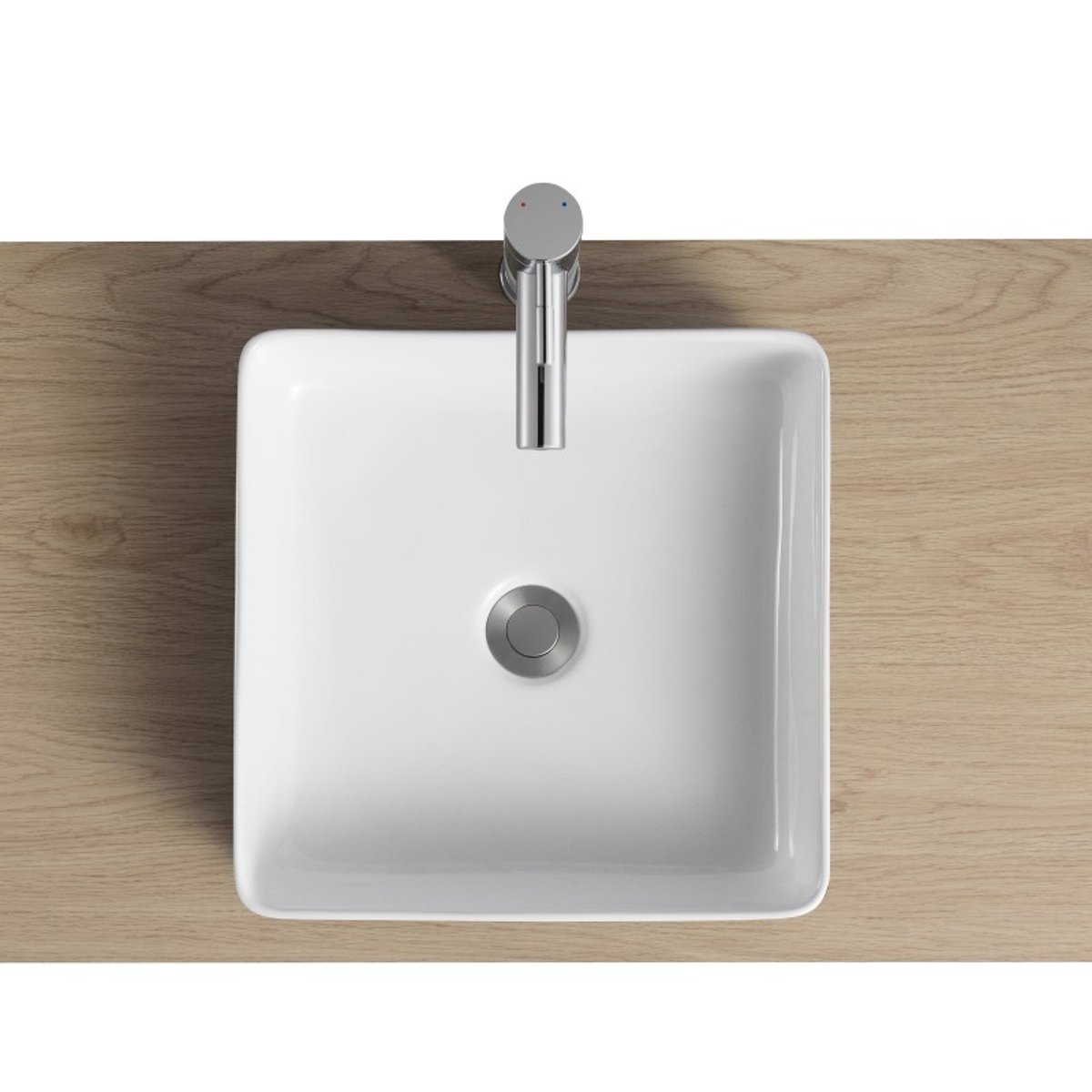 Vasque à poser carrée en céramique bicolore noir et blanc 36cm YDRA noir et blanc, MOB IN