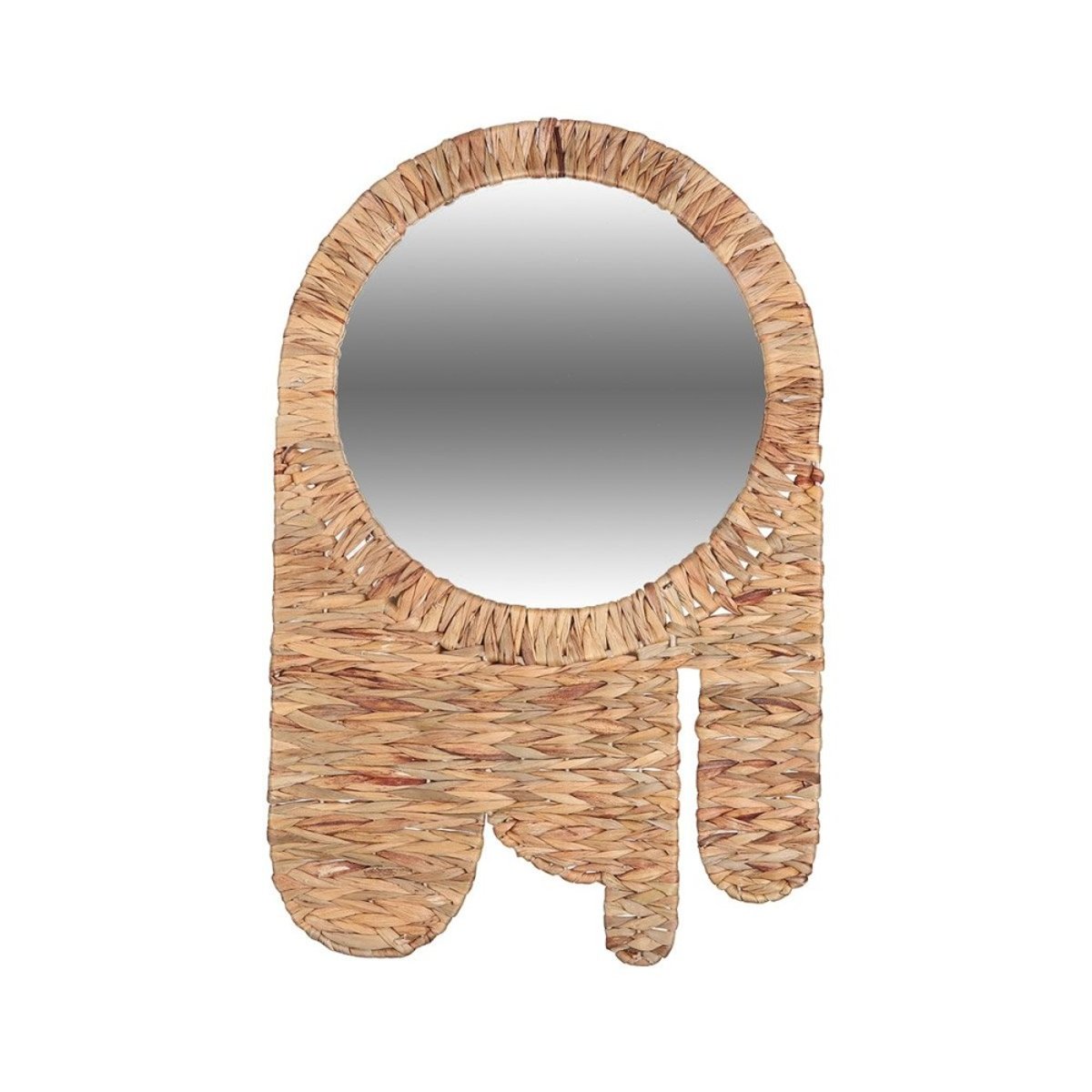 Miroir boho jacinthe d'eau petit modèle beige, DECORATIE