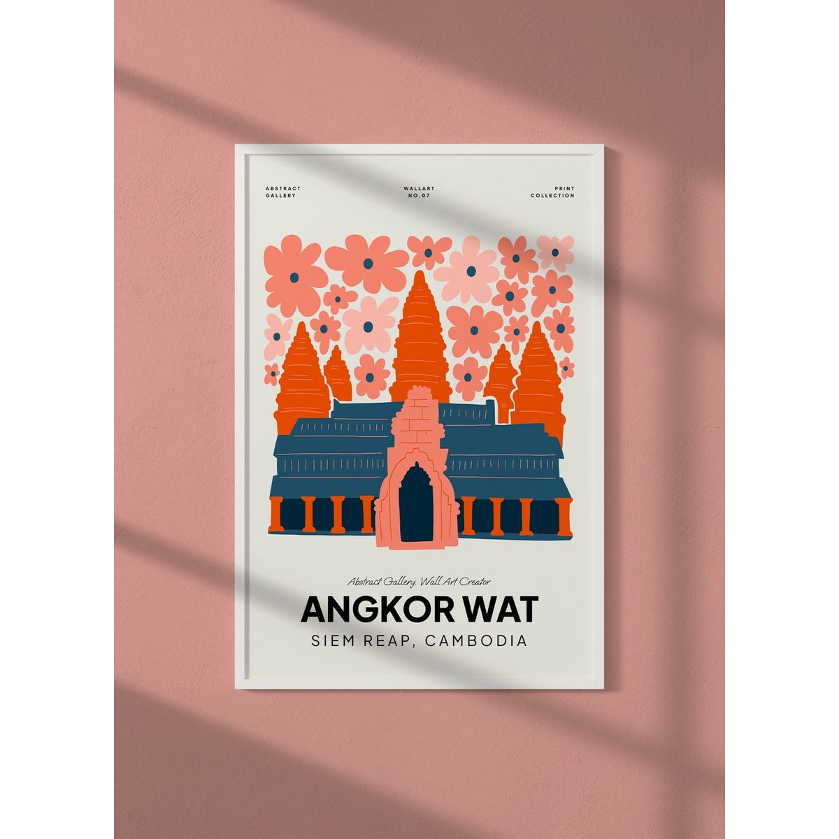 Affiche Cambodge Angkor Wat blanc, L'AFFICHERIE