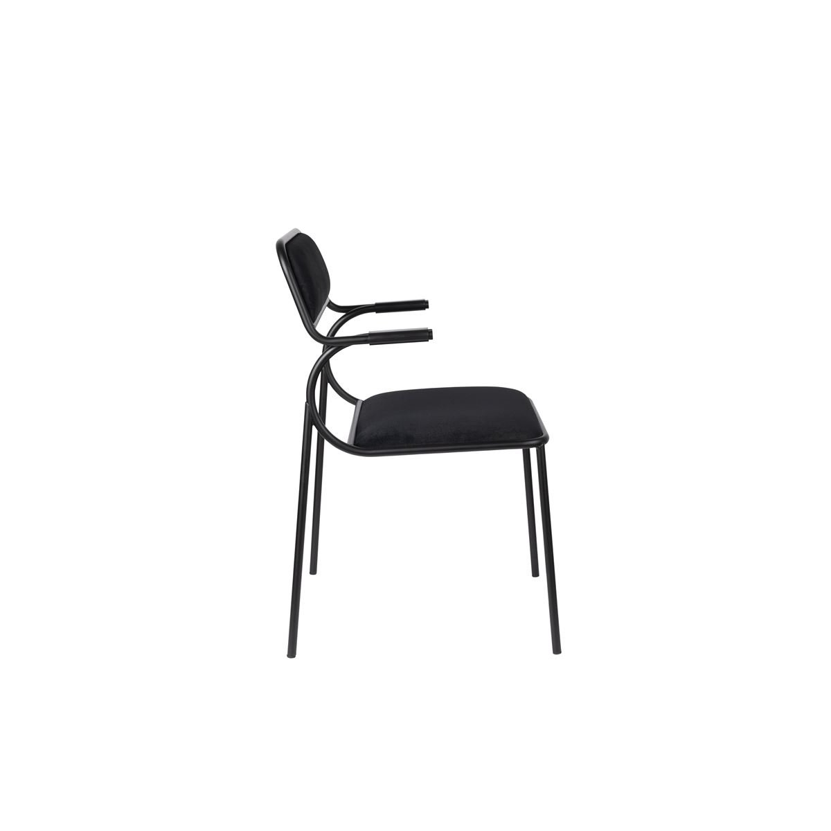 Chaise design en métal (lot de 2), ALBA noir, ZUIVER