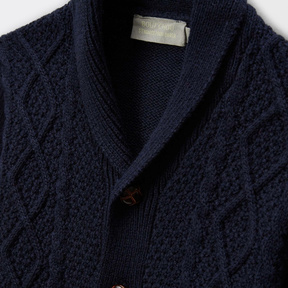 Cardigan tricot à col châle contenant du coton nuit bebe, BOUT'CHOU