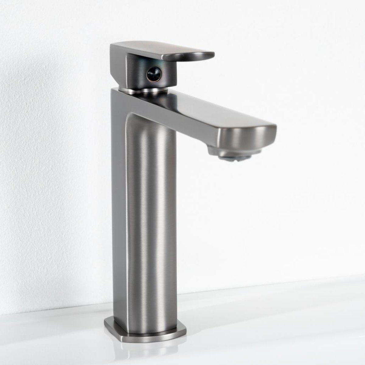 Mitigeur salle bain pour lavabo Louga métal gris, WANDA COLLECTION