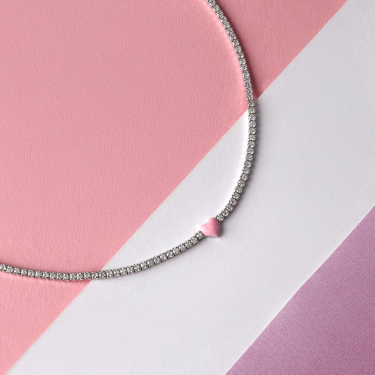 Bracelets en Zircon/cubic Zirconia/enamel/silver 925/1000 et Zircon pink,silver, LA PETITE STORY