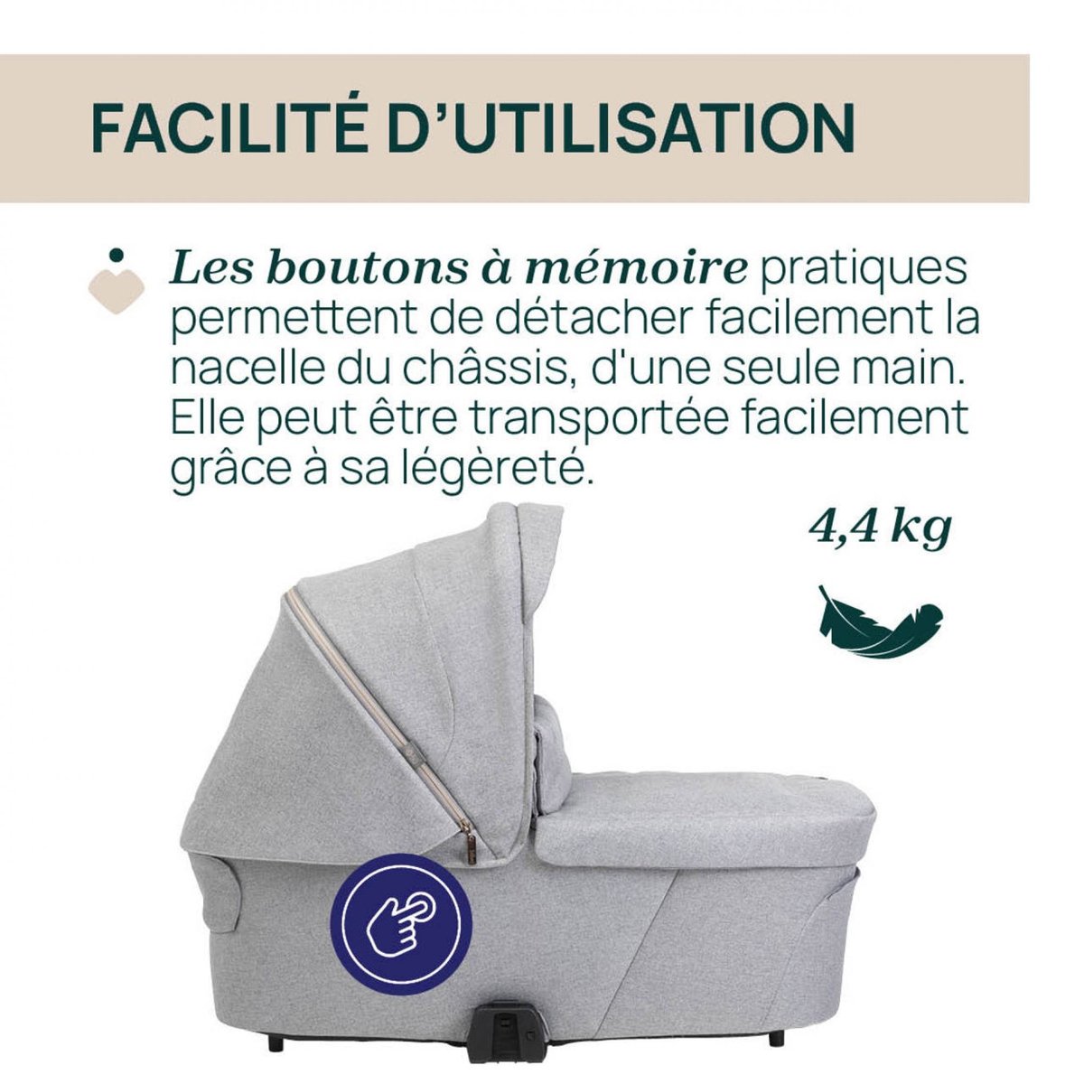 Nacelle Flexi gris, CHICCO