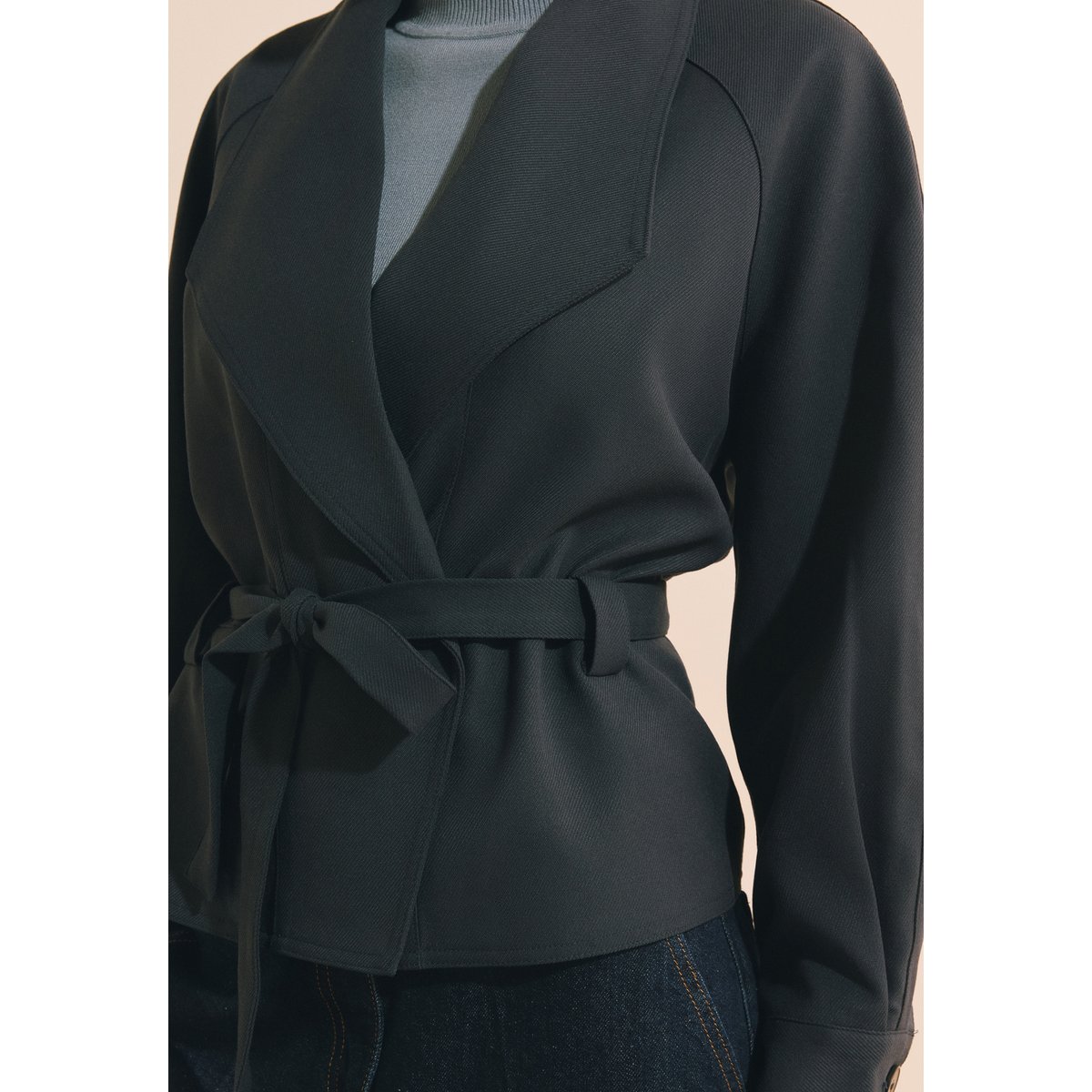 Veste courte ceinturée PENNY encre, ETAM