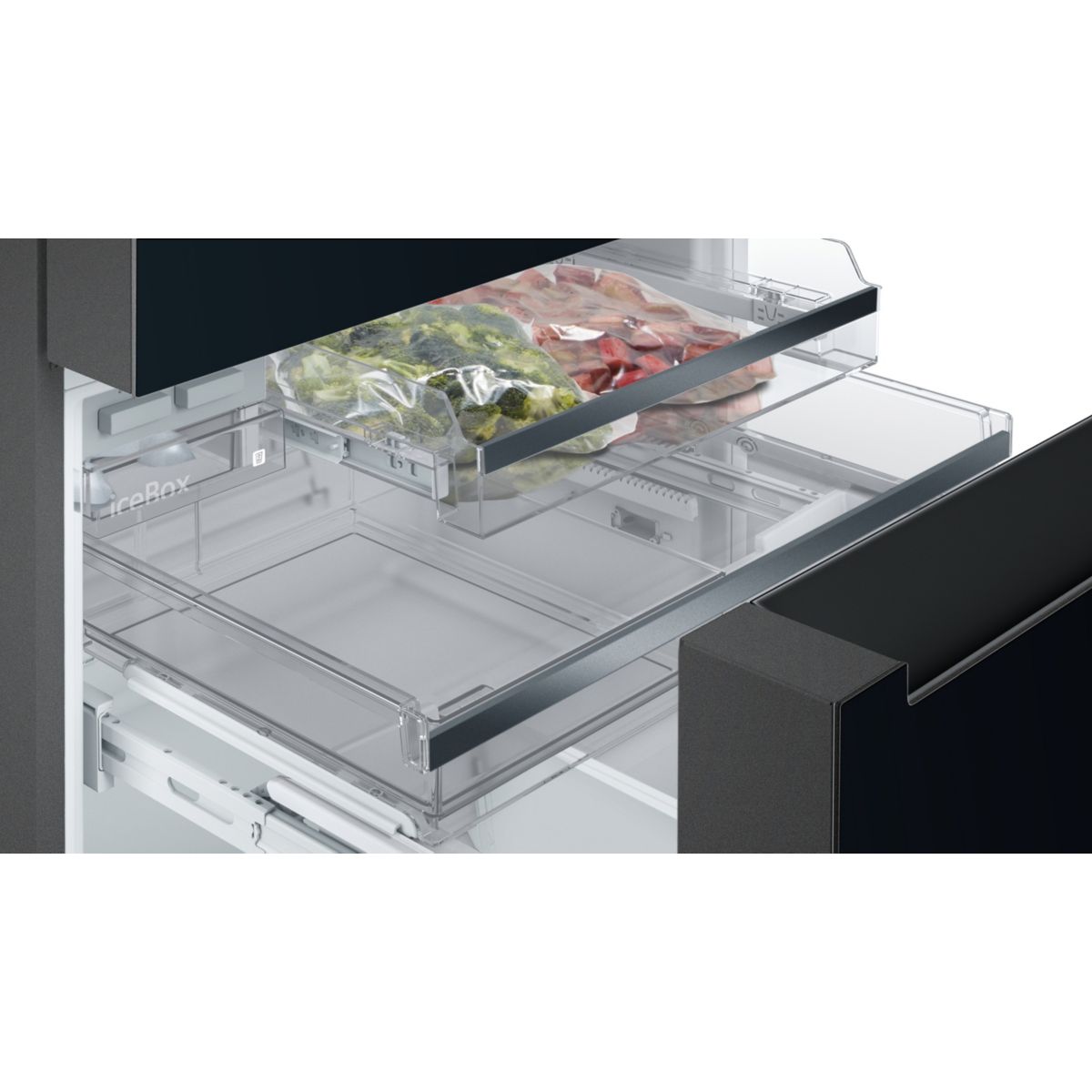 Réfrigérateur multi portes KF96RSBEA IQ700 cave à vin noir, SIEMENS