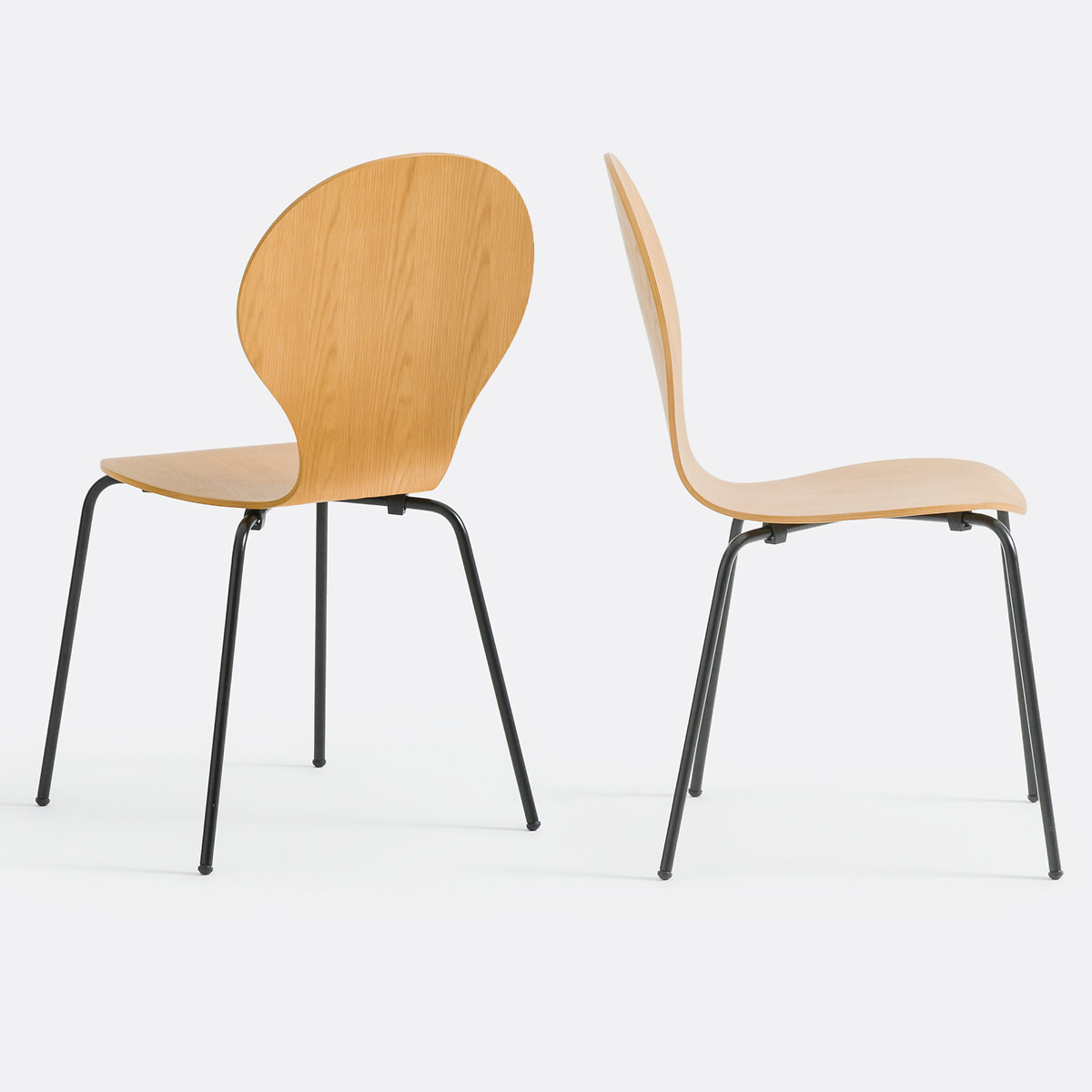 2er-Set Stapelstühle Lenon eichefarben, LA REDOUTE INTERIEURS